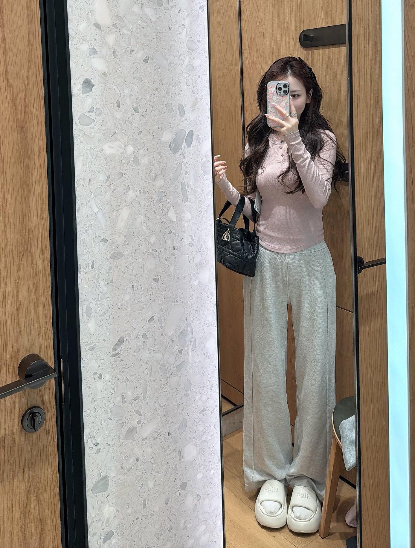 Long Sleeve Henley Shirt Women Slim Fit Elastic Knitted T-Shirt
