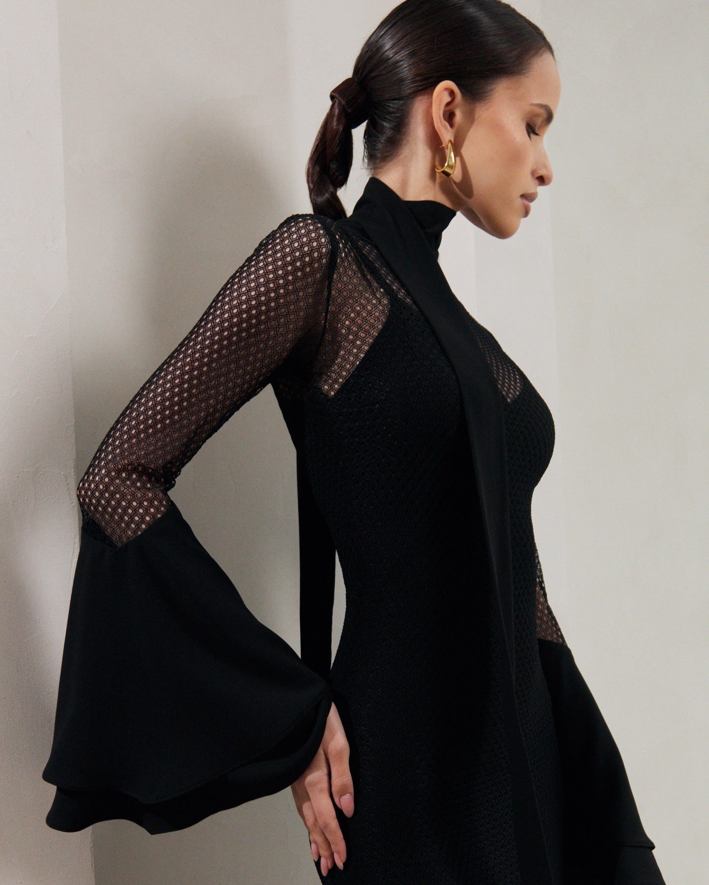 Flared sleeve dress