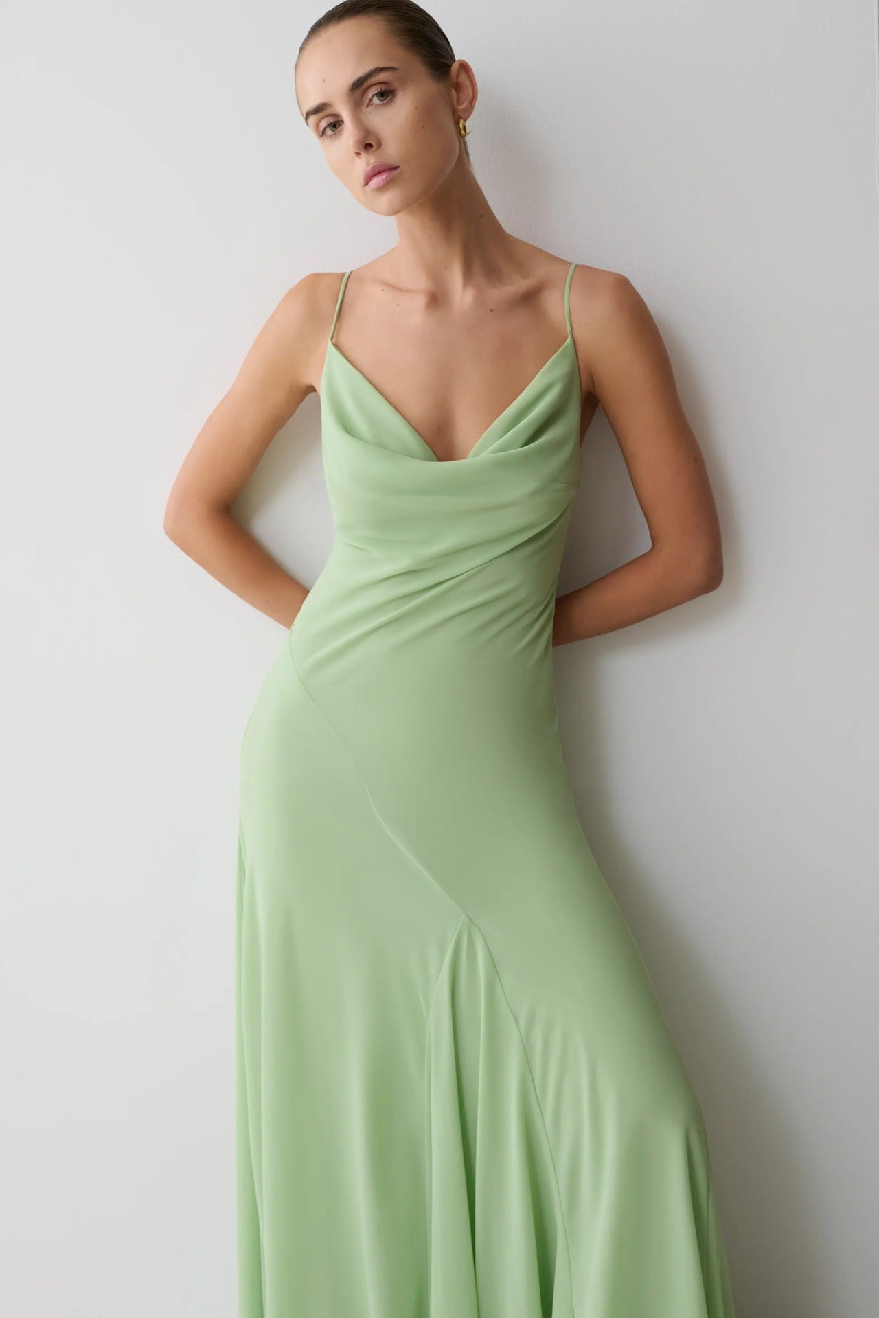 High quality holiday chiffon suspender long dress wind swinging collar dress evening dress