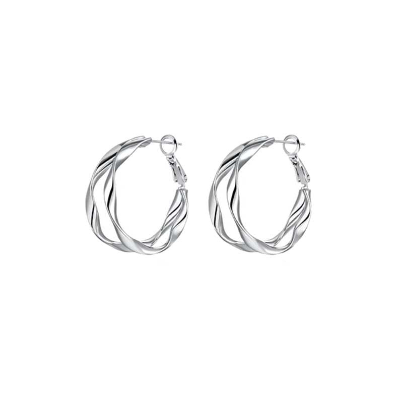 Niche design double-layer circle earrings