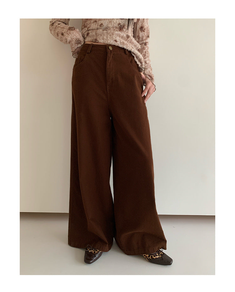 Slack solid color versatile pants Tencel cotton loose casual pants autumn