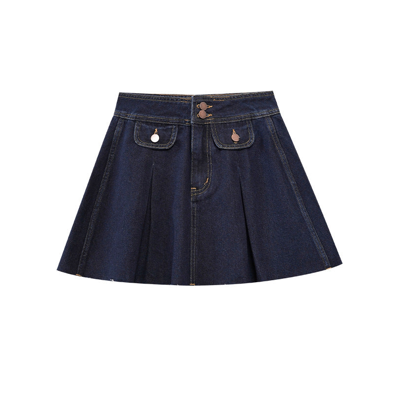 Street Trend Fashion Retro Hairy Denim Skirt