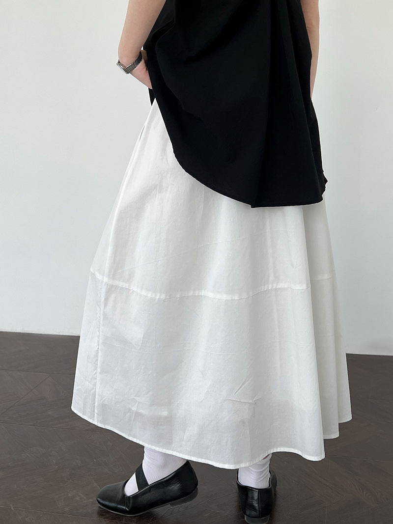 Yellow skirt summer new high waist and thin A-shaped skirt loose hip umbrella skirt fairy skirt