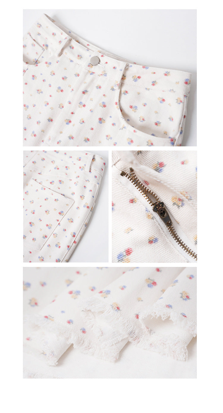 Sweet age-reducing floral fishtail hip skirt