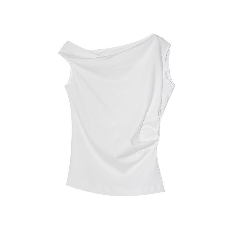 Lace-up sexy fashion off-the-shoulder celebrity vest