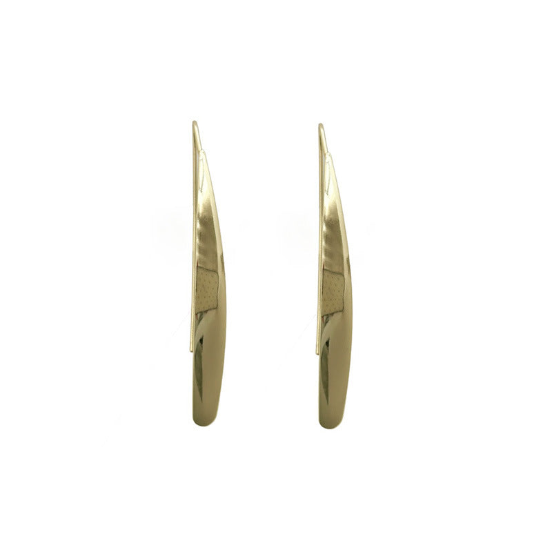 New Korean version glossy long stud earrings long temperament women's simple versatile ear hanging earrings