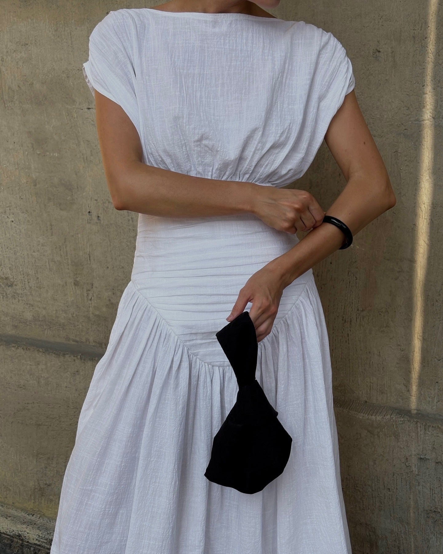 Fashion sexy pleated shirt skirt waist temperament elegant French dress