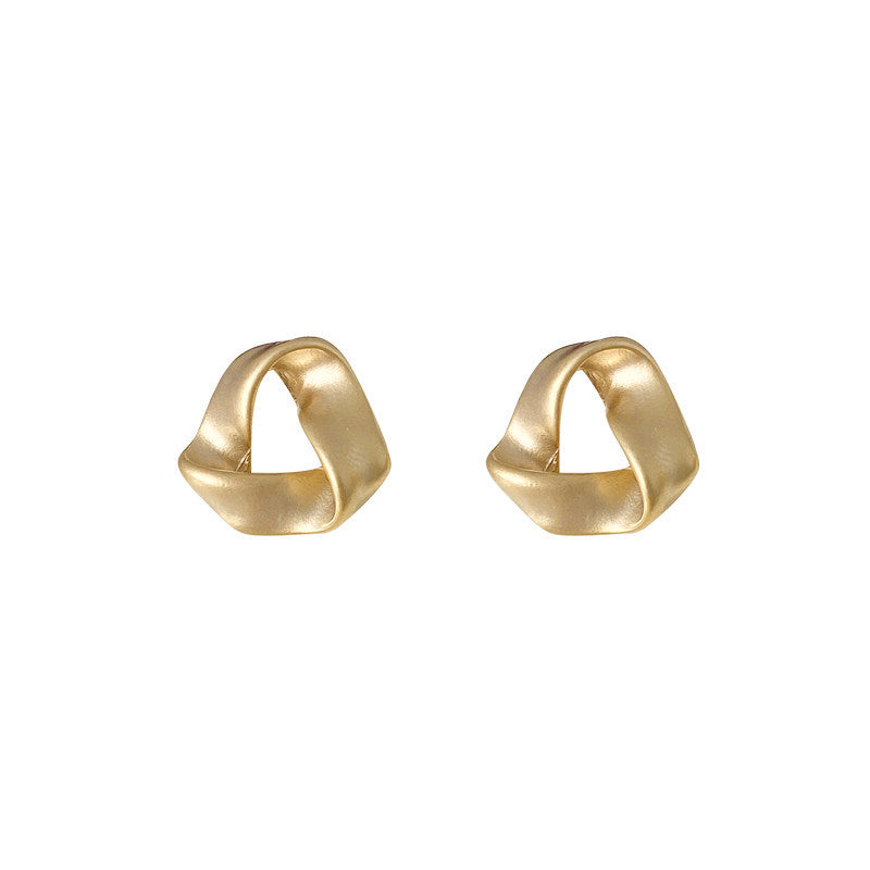 Korean jewelry simple temperament personalized stud earrings women's light luxury niche high-end pearl earrings earrings