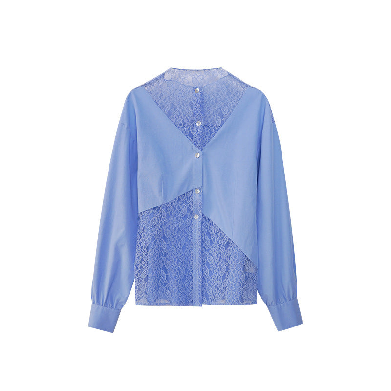 Temperament design lace hollow shirt
