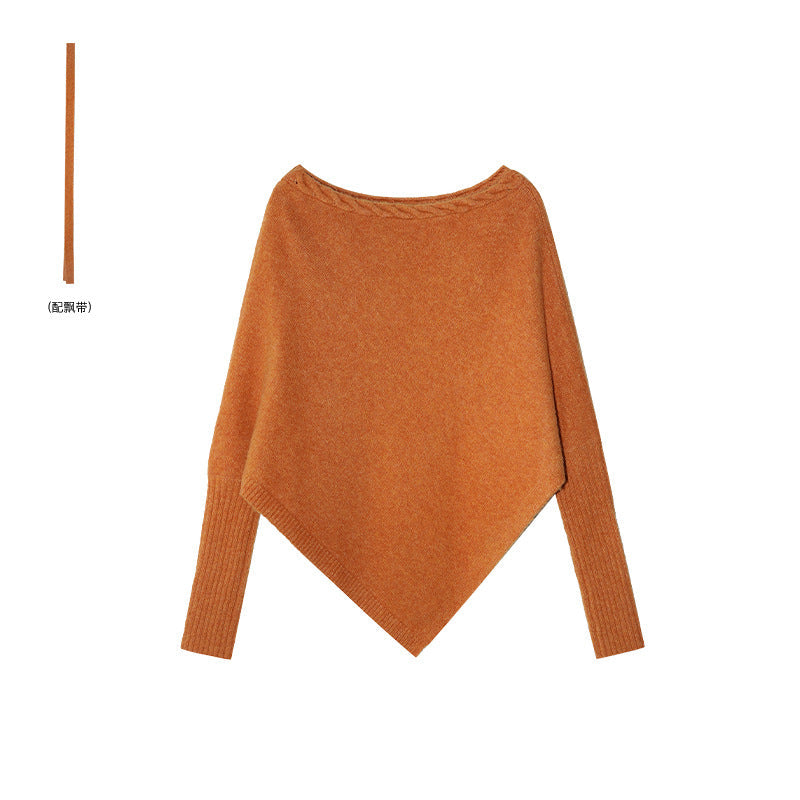 Five-color sweater lazy wind streamer scarf loose irregular two wear