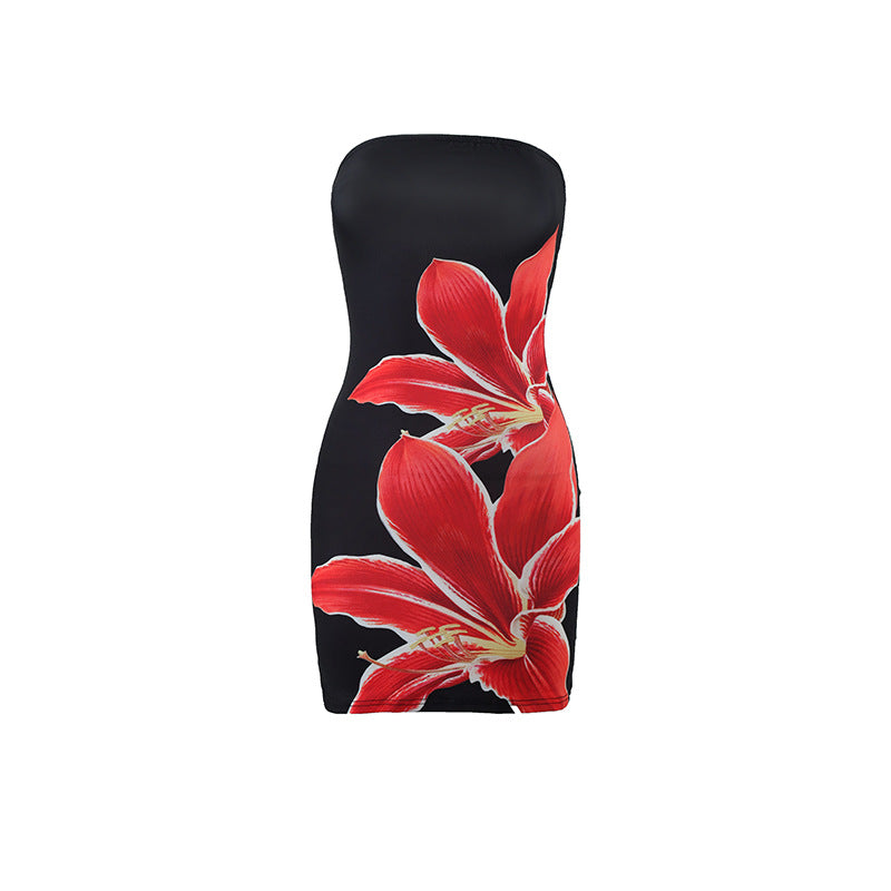 Floral Tube Top Mini Dress