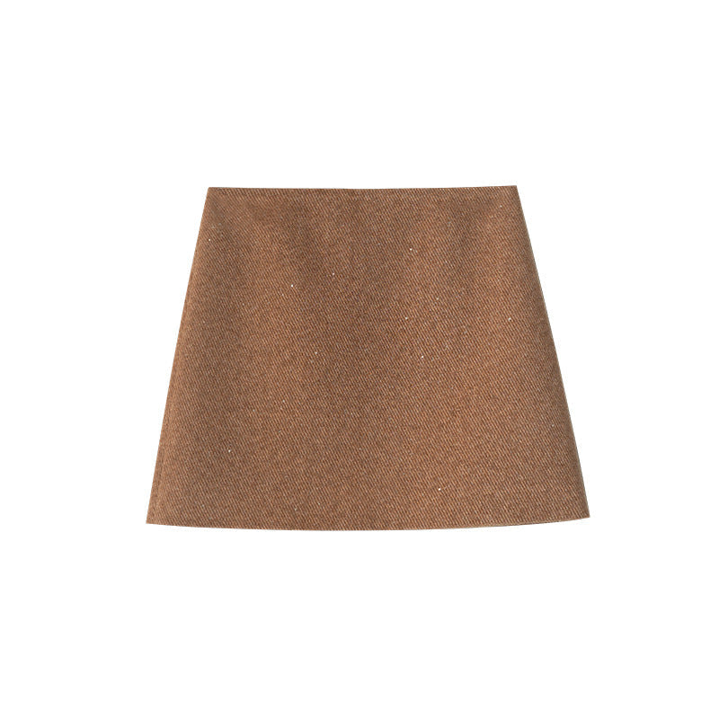 High-end and thin wool tweed skirt for women