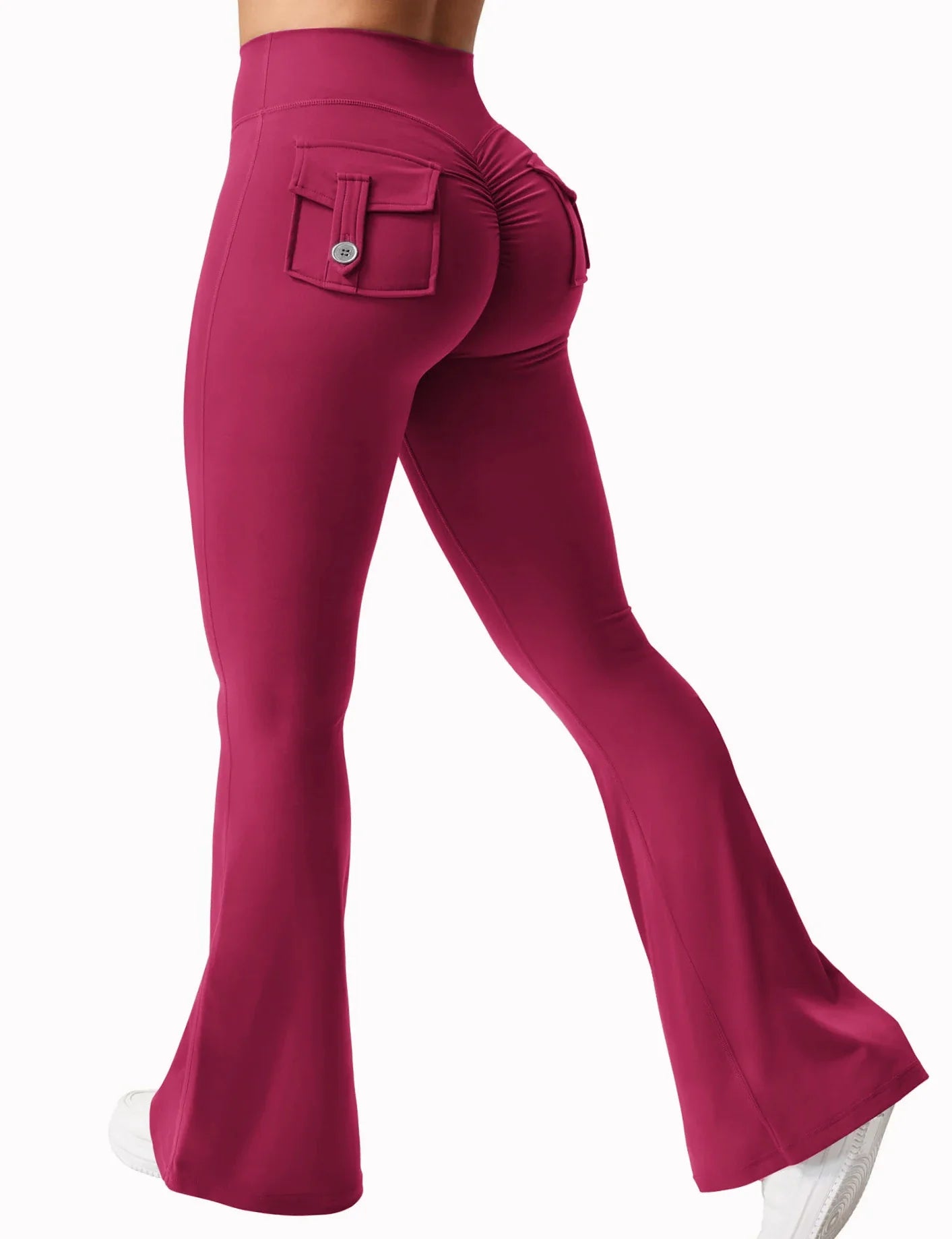 Women Wide Leg High Stretch Yoga Leggings Naked Feeling Compression Fitness Workwear with pockets Yoga Pant 