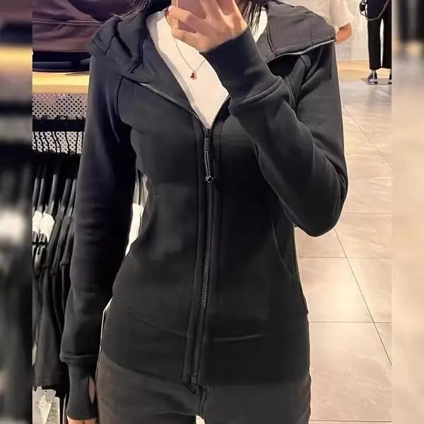 Hooded Zip-Up Sweatshirt Long Sleeve Regular Fit Jacket
