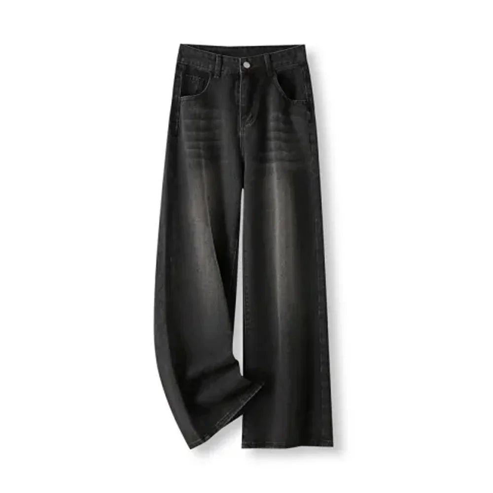 High Waist Loose Straight Wide-Leg Jeans