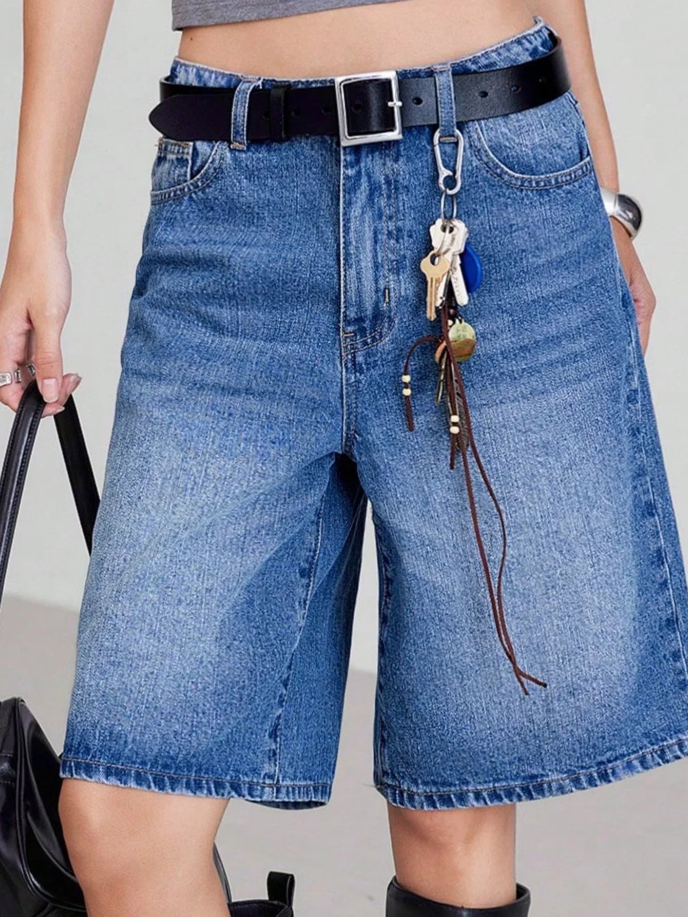 High Waist Loose Denim Shorts