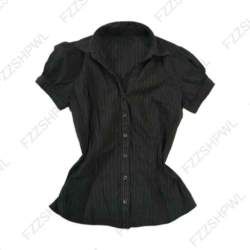 Turtleneck Sleeveless Button-Down Slim Crop Top