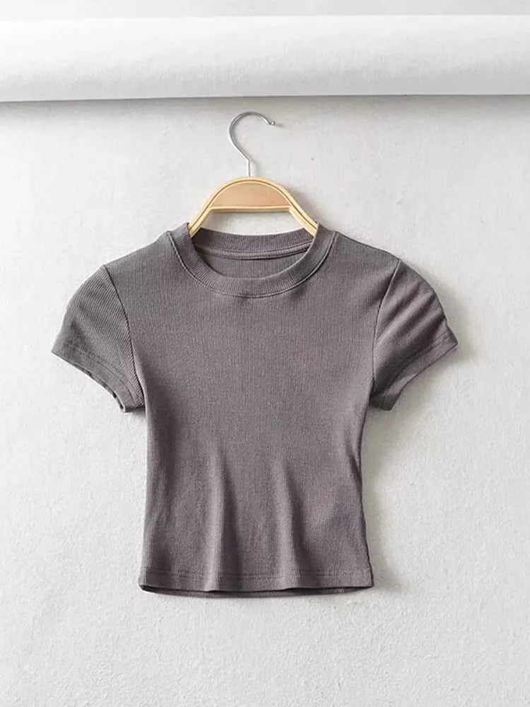Sexy Slim Fit Short Sleeve Crop Top