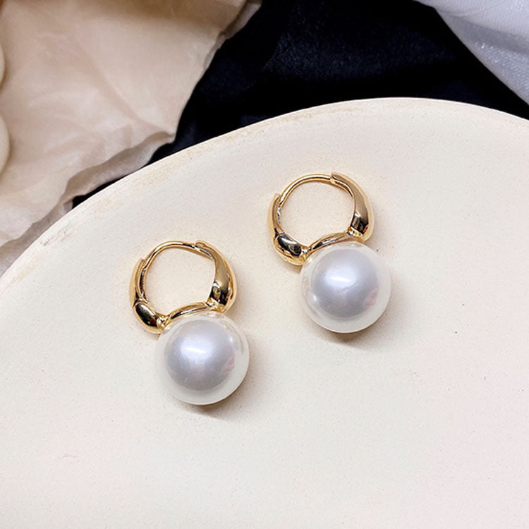 Simple Pearl Ear Buckle Earrings