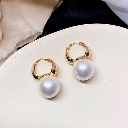 Simple Pearl Ear Buckle Earrings