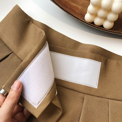 High-waisted design Velcro suit pants women's spring and autumn loose wide-leg floor-length pants diagonal placket pants