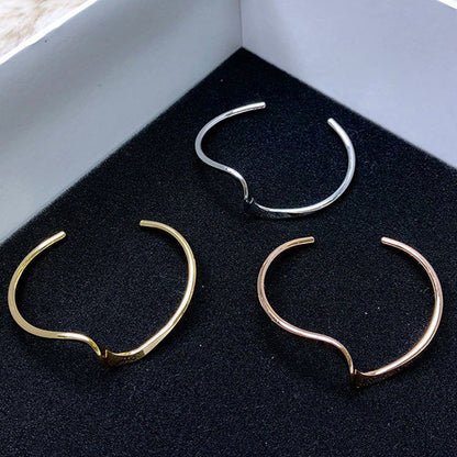 Cold wind ripple bracelet Japanese and Korean niche temperament versatile women's design sense wave open hand jewelry simple bracelet