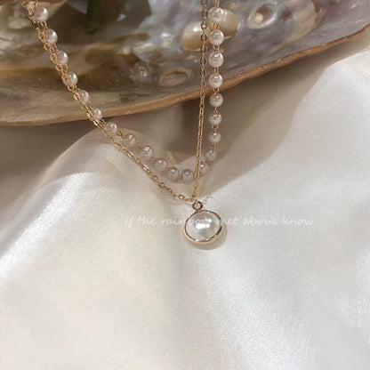 Internet celebrity retro ins simple double pearl bracelet female, cold port style fashionable pearl bracelet