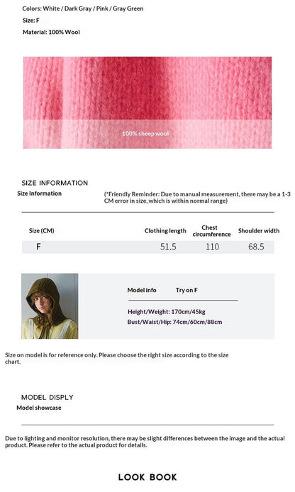 Autumn new casual round neck simple patch bag all wool thick needle solid color sweater jacket