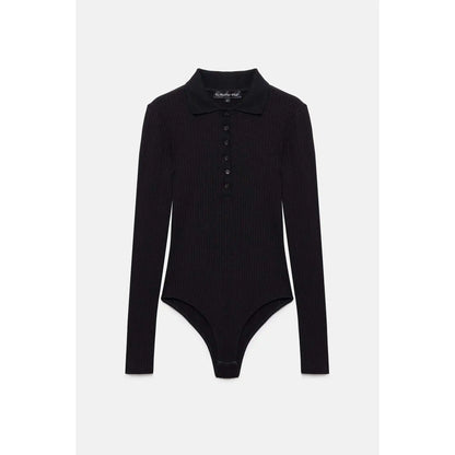 Button-Front Long-Sleeve Bodysuit