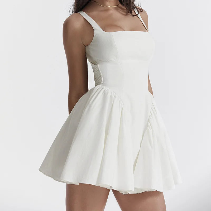 French-Style Backless Mini Dress