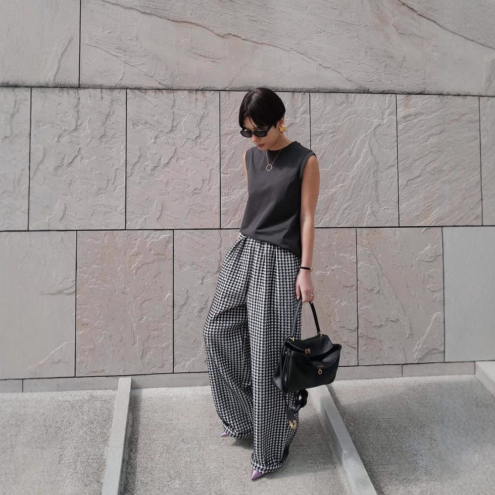 Spring and summer fashionable pants Sa show sense everyone casual pants loose wide-leg trousers