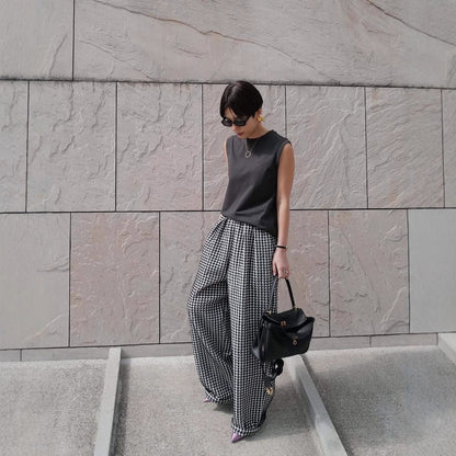 Spring and summer fashionable pants Sa show sense everyone casual pants loose wide-leg trousers