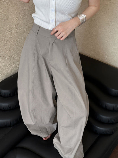 American retro three-dimensional cutting tooling wide-leg pants spring new straight pants broken-sewn sickle pants