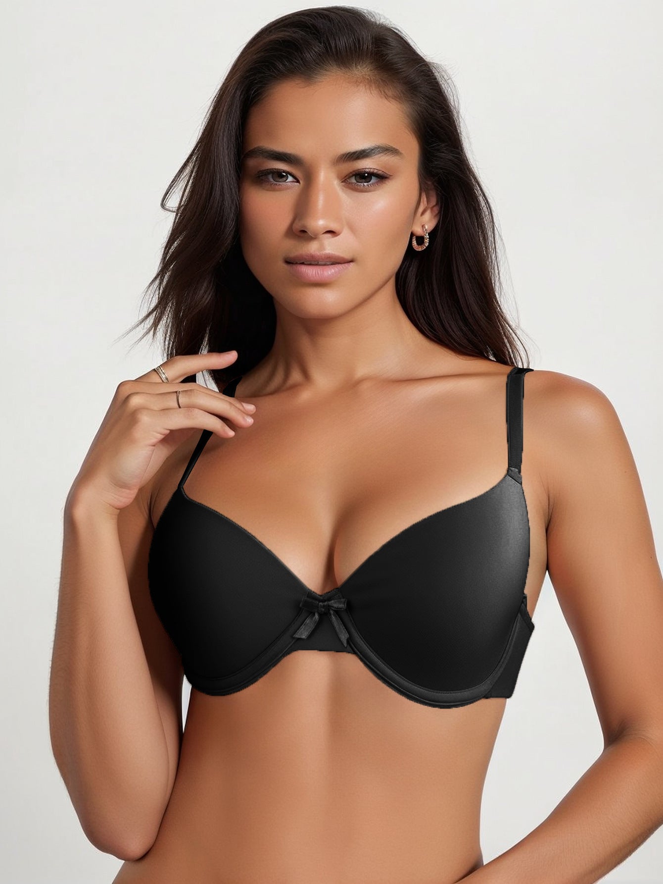 Big breasted underwear with steel ring bra anti-sagging gathering upper support bra large size bra