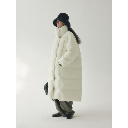 Winter new 90 white duck down stand-up collar lace-up matte matte texture down jacket