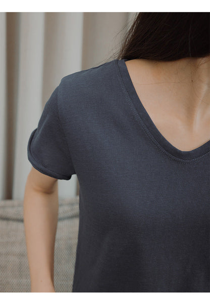 Back cloth embroidered chicken heart collar soft skin-friendly short sleeves