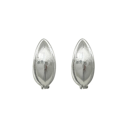 Double-sided leaf earrings niche design high-end temperament versatile S925 silver needle ear buckle
