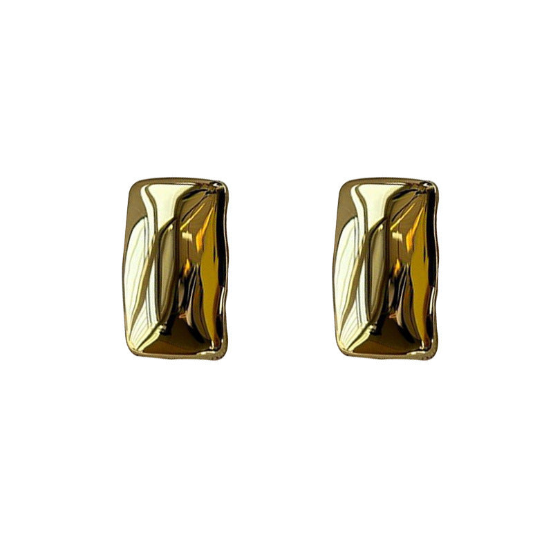 Exaggerated copper gold-plated earrings women's fashion explosion geometric square gold earrings jewelry