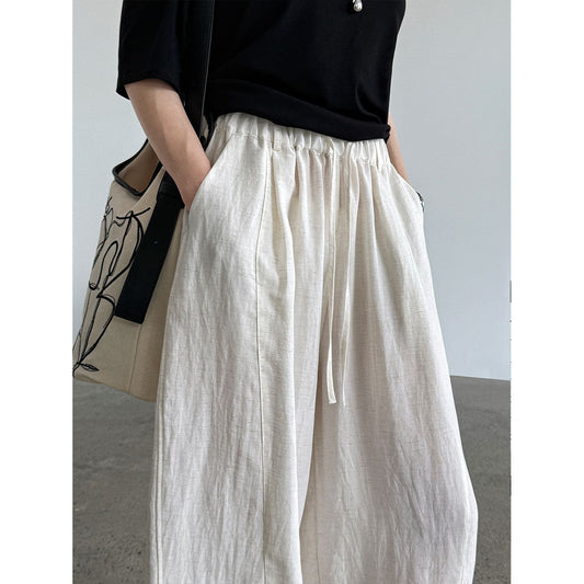 Slack high waist wide leg casual pants women's summer new lazy style loose and thin sickle pants