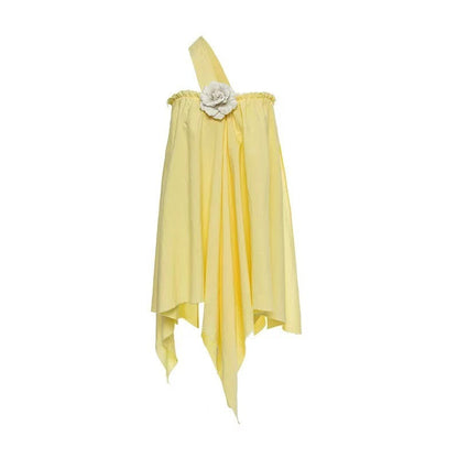 Yellow Flower Dress Spice Girl Multi-Wear Suspender Skirt French Vacation Dress