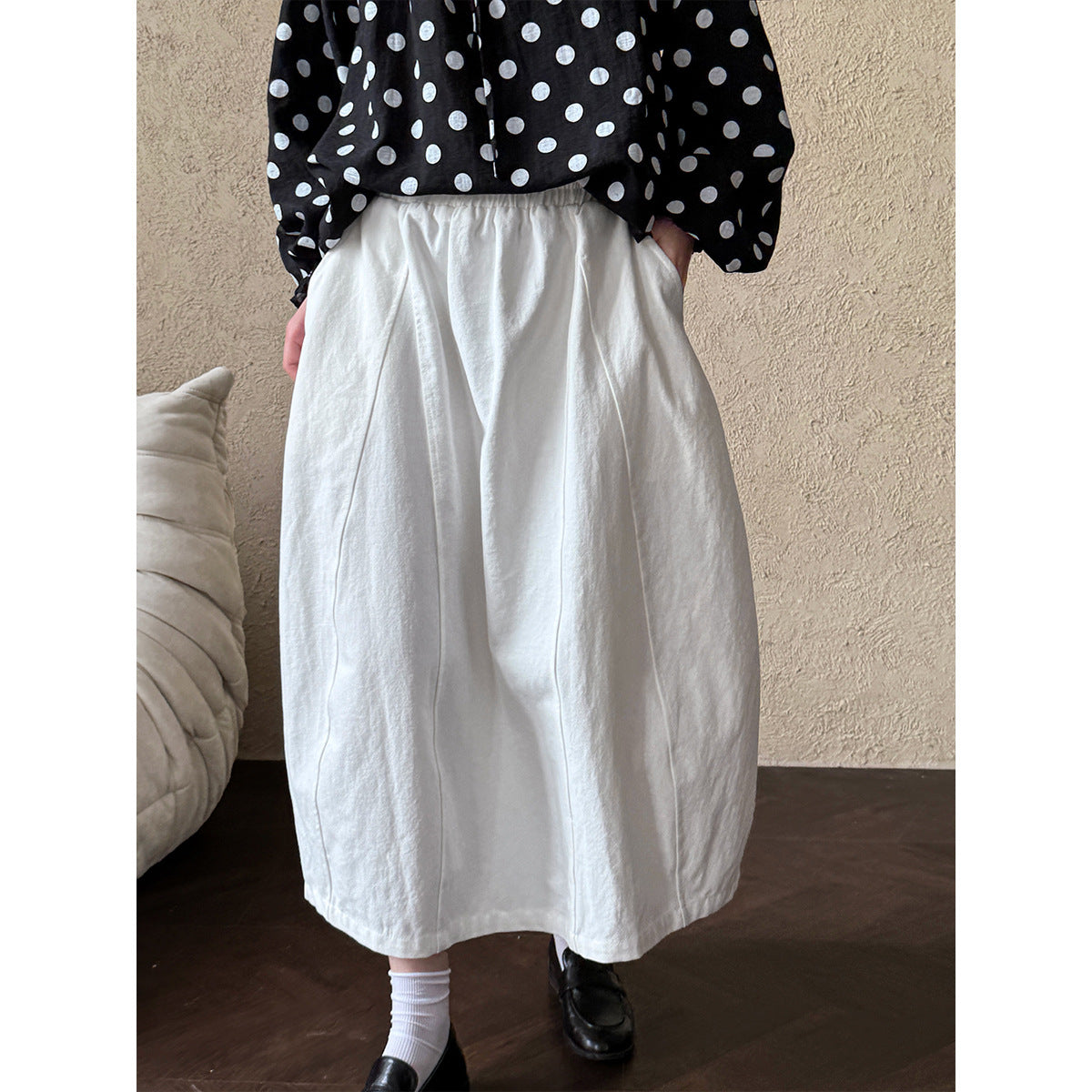 New loose and thin versatile flower bud a word medium and long dress