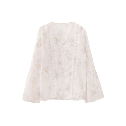 Foreign Chic Beautiful Hollow Chiffon Shirt