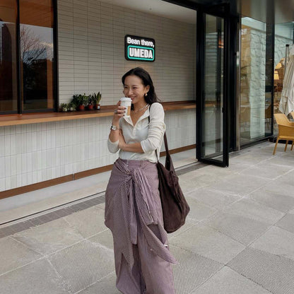 Spring and summer retro slack straight loose drawstring casual pants