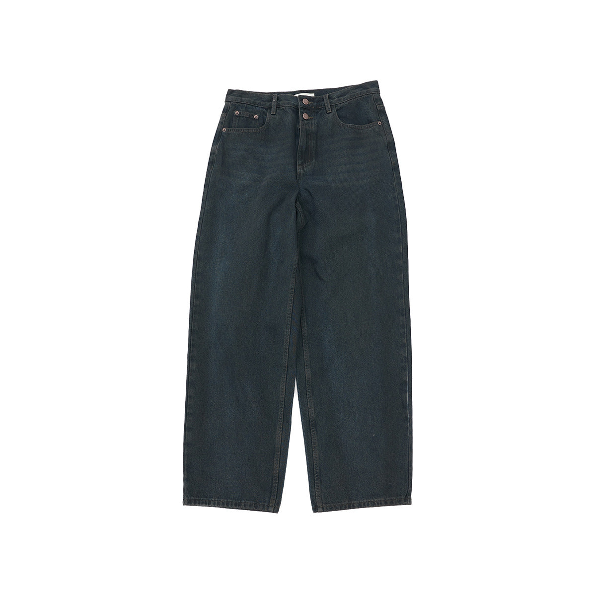 Spring casual high-waisted old-fashioned dirty basic versatile long straight jeans