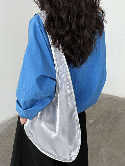 Early autumn new Korean casual pullover lapel shirt women's loose hem drawstring waist top