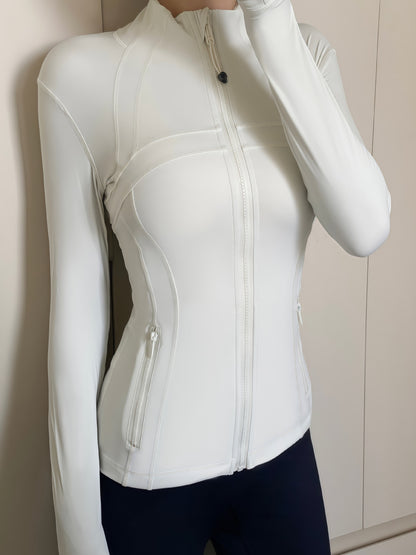 Yoga Jacket Women Long Sleeve Zip-Up Breathable Sports Fitness Top