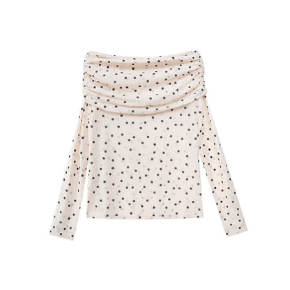 One Shoulder Polka Dot Top