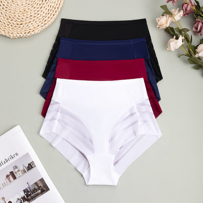 Multi-color combination for women's high-waisted underwear breathable invisible comfortable transparent sexy mesh women's briefs