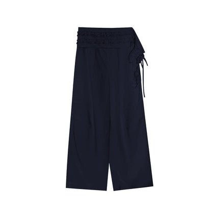 Straight casual wide-leg slimming drape floor-length pants