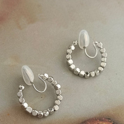 Premium sense metal mosquito coil disc loop earrings French ear clips can be worn without ear piercings, earrings are simple, fashionable and versatile